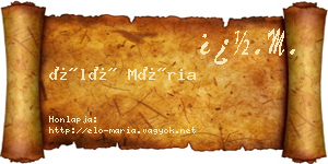 Élő Mária névjegykártya